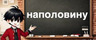 Наполовину